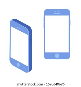 Isometric Concept In Flat Of Smartphone. Isometric Phone Vector.