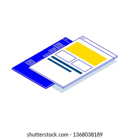 Isometric concept. Front end and back end development. Software development. Vector 3d illustration.