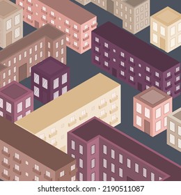 concepto isométrico del distrito moderno del centro 