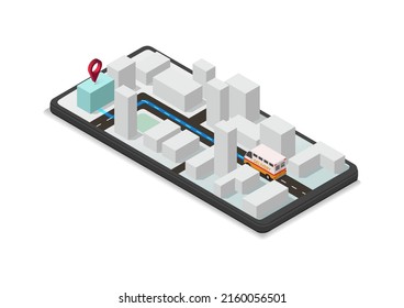 Isometric concept of order delivery tracking
