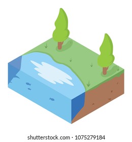isometric concept in the park, vector illustration