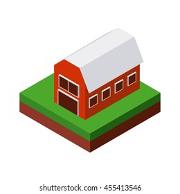 Isometric concept represented by farm icon. Colorfull and geometric illustration. 