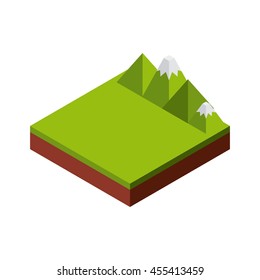 Isometric concept represented by mountain icon. Colorfull and geometric illustration. 