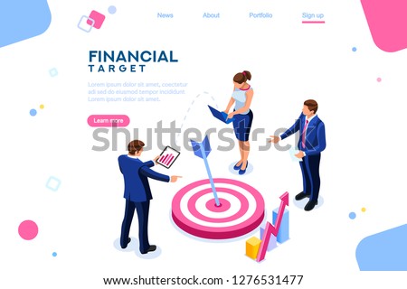 Isometric concept, wifi connected people, bar presentation. Occupation plan, workplace for team cooperation. Discussing together, diagram of brainstorming. Report, sales target, marketing illustration