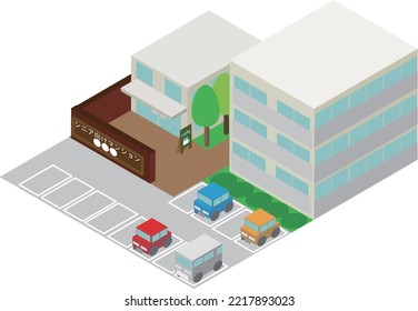Isometric condominium building for seniors.
translation：Apartment for seniors 〇〇〇