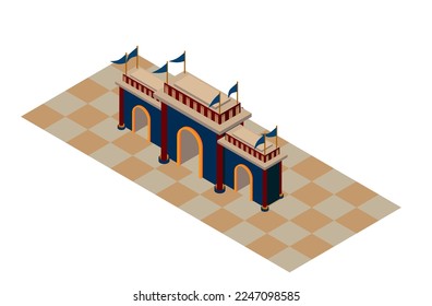 isometric construction of Greco roman gate