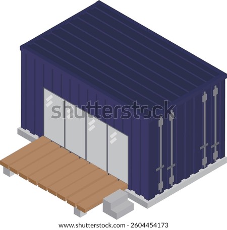 Isometric container house store image material