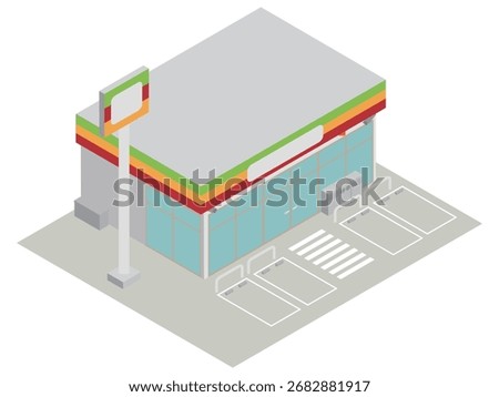 Isometric convenience store simple building