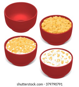 Isometric Corn flake bowls.