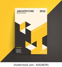 Isometric Cover Design. Architecture Book. A4 Format Template For Brochure,poster,flyer Etc.