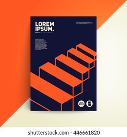 Isometric cover design. Architecture book. Vector template for brochure,banner,poster,flyer etc.