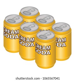 Isometric Cream Soda Can Six Pack