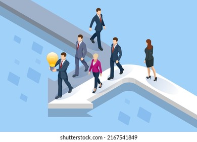 Isometric creative idea and innovation. Searching for opportunities. Business concept. Brainstorming