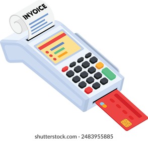 isometric credit card terminal can be used to illustrate a variety of financial concepts, including point-of-sale systems, payment processing, and secure transactions.