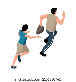 Isometric criminal composition with isolated human characters on blank background vector illustration