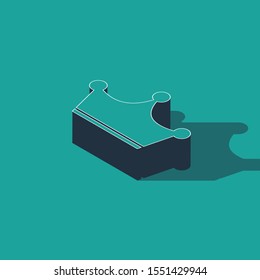Isometric Crown icon isolated on green background.  Vector Illustration