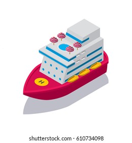 Isometric cruise ship icon

