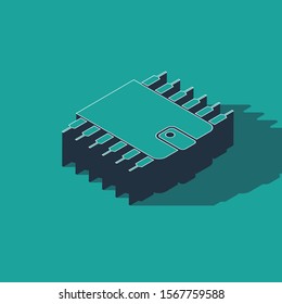 Isometric Cryptocurrency wallet icon isolated on green background. Wallet and bitcoin sign. Mining concept. Money, payment, cash, pay icon.  Vector Illustration