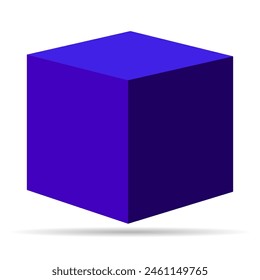 Isometric cube design, web modern concept shadow icon, geometric shape vector illustration .