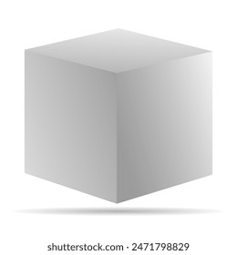Isometric cube design, web modern concept shadow icon, geometric shape vector illustration .