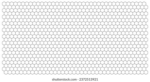 Isometric cube grid seamless pattern. Line grid. hexagon texture. mesh background. Geometric squared pattern. Vector illustration. Background with honeycomb pattern in white-black, vector illustration