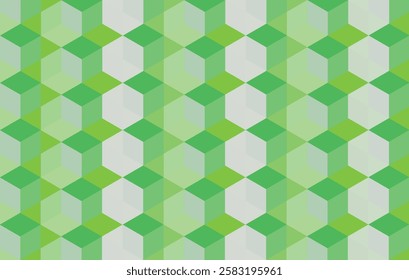 Isometric cube grid seamless pattern with editable line strokes. Cubic hexagon texture forming a rhombus mesh geometric squared design