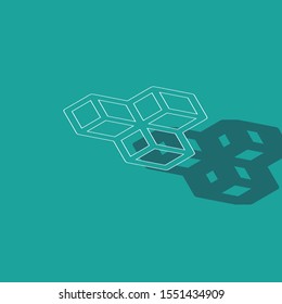 Isometric Isometric cube icon isolated on green background. Geometric cubes solid icon. 3D square sign. Box symbol.  Vector Illustration