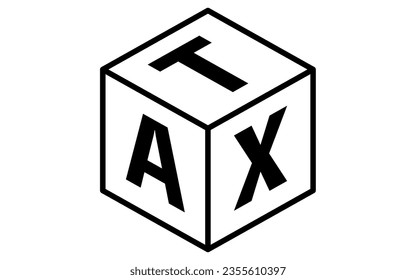 Isometric cube icon for TAX, Vector Illustration