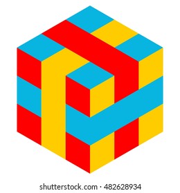 Isometric cube, logo design element, vector illustration