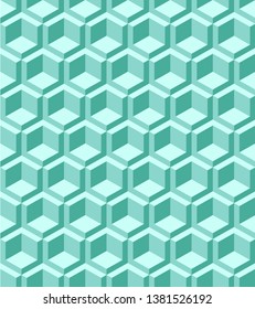 Isometric cube pattern background in mint color