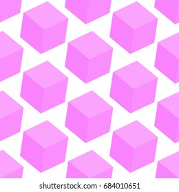 isometric cube pattern vector in purple