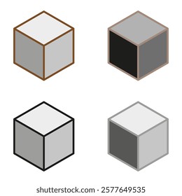 Isometric cube shapes. Geometric block icons. Minimalistic 3D forms. Vector illustration.
