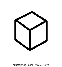 Isometric cube vector icon. 3D square sign. Box symbol