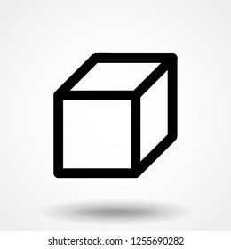 Isometric cube vector icon. 3D square sign. Box symbol