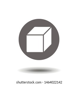Isometric cube vector icon. 3D square sign. Box symbol