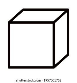 Isometric cube vector icon. 3D square sign. Box symbol
