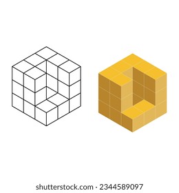isometric cubes 3d shapes. cube Icon. In Trendy Design Vector. vector illustration on white background