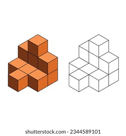 isometric cubes 3d shapes. cube Icon. In Trendy Design Vector. vector illustration on white background