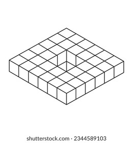 isometric cubes 3d shapes. cube Icon. In Trendy Design Vector. vector illustration on white background