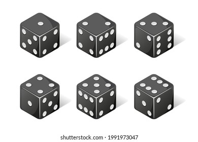 Isometric Cubes Different Combinations Dice One Stock Vector (Royalty ...