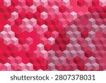 Isometric cubes pattern in vibrant pink and light tones geometric pastel