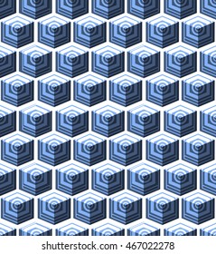 Isometric cubes seamlessly repeatable pattern. 3D background. Vector