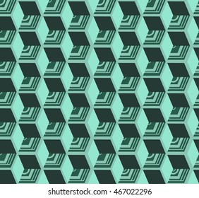 Isometric cubes seamlessly repeatable pattern. 3D background. Vector