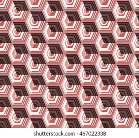 Isometric cubes seamlessly repeatable pattern. 3D background. Vector