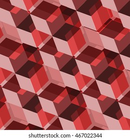 Isometric cubes seamlessly repeatable pattern. 3D background. Vector