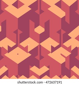 Isometric cubes seamlessly repeatable pattern. 3D background. Vector
