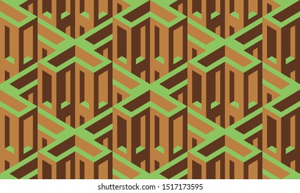 Isometric Cubic Cube Seamless pattern