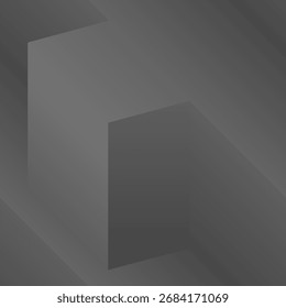 isometric cubic shaded grayscale seamless pattern