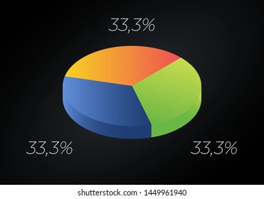Isometric cycle diagram for infographics. Vector chart can be used for graph, report, presentation, brochure, web design.
