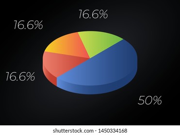 Isometric cycle diagram for infographics. Vector chart can be used for graph, report, presentation, brochure, web design.